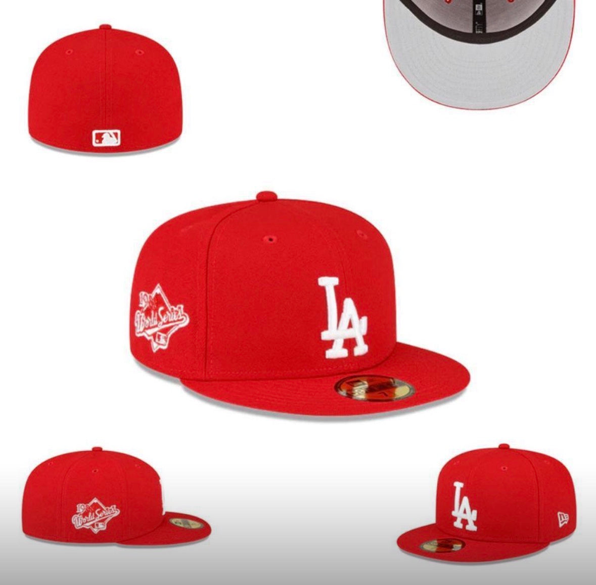 Dodgers Ws new era 59Fifty red LA fitted hat