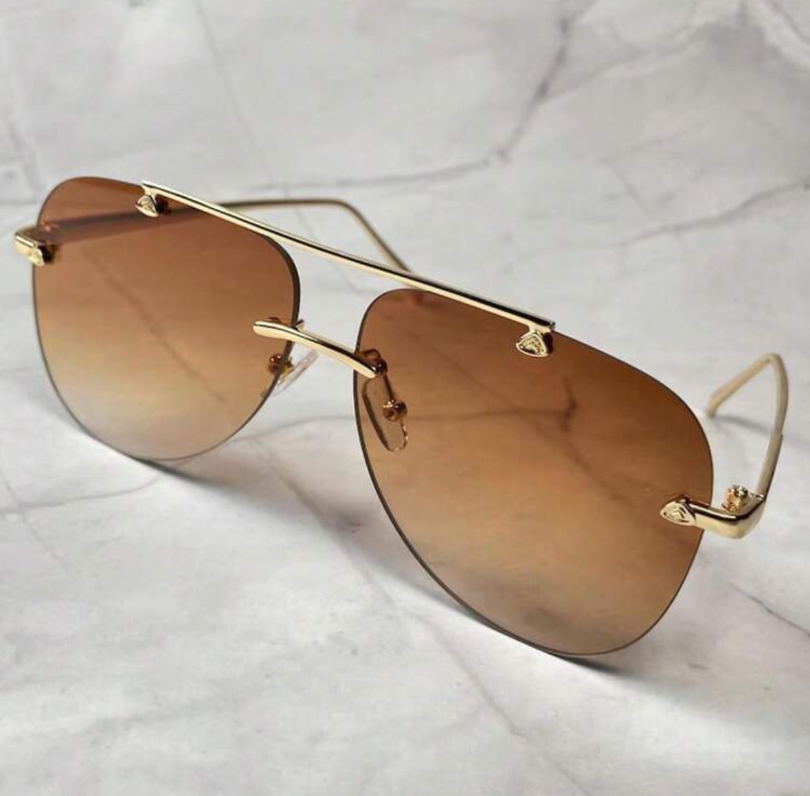 1pc Frameless Metal Pilot Frame Women's Fashion outdoor travel Glasses