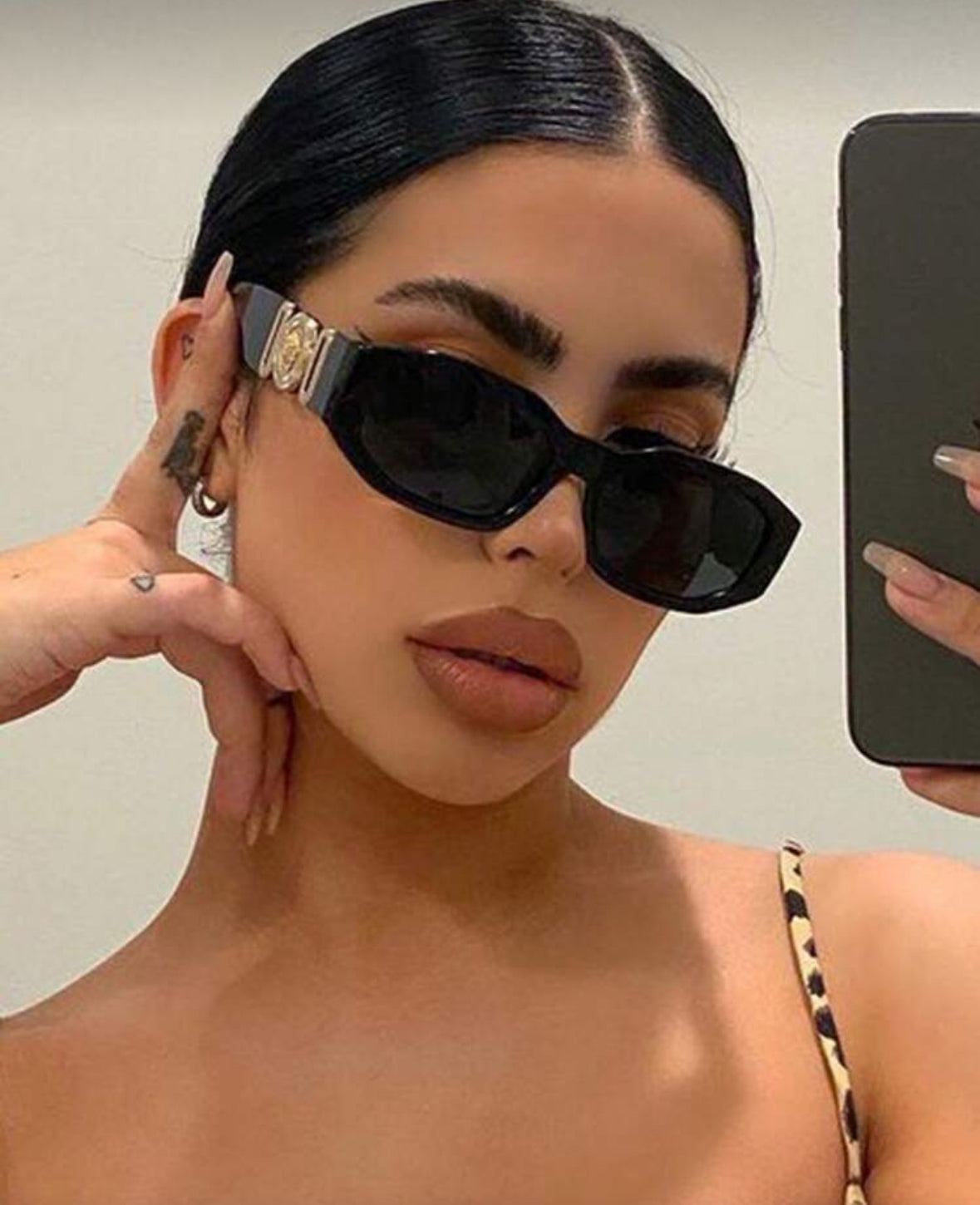 1pc Full Frame Polygonal Asymmetrical Retro Personalized Fashionable Glasses