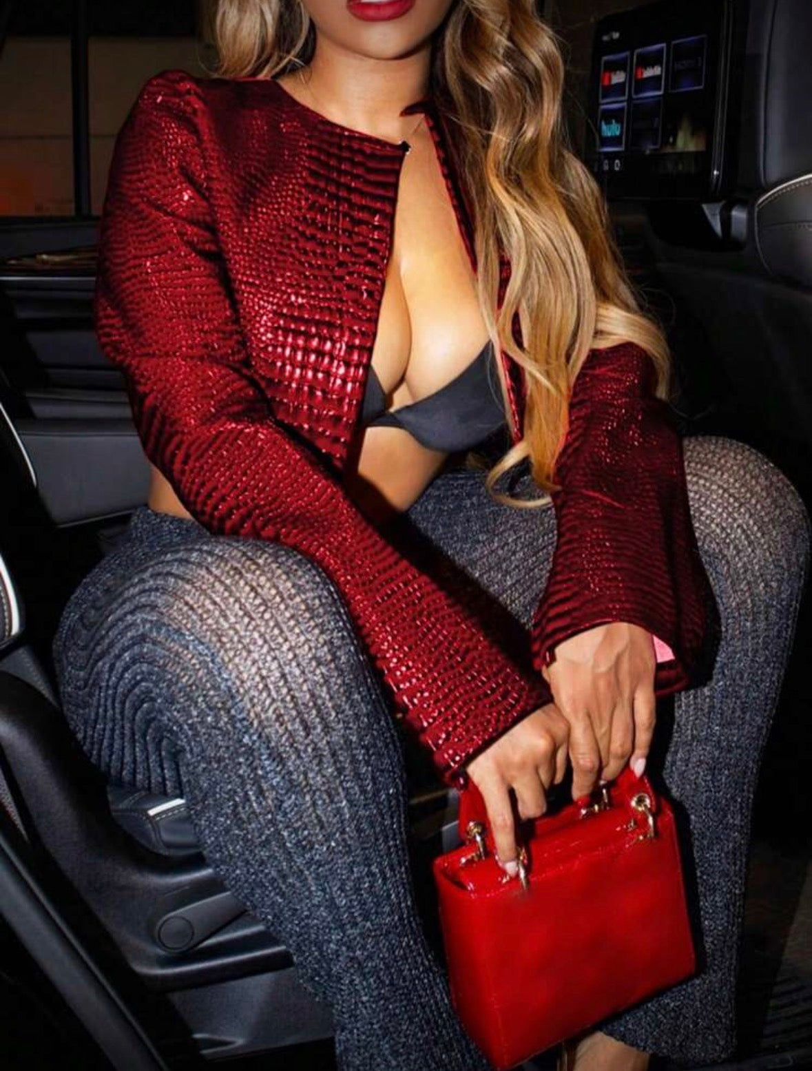 Crop Top Jacket Streetwear Style Midriff-Baring Round Neck Solid Color Outwear