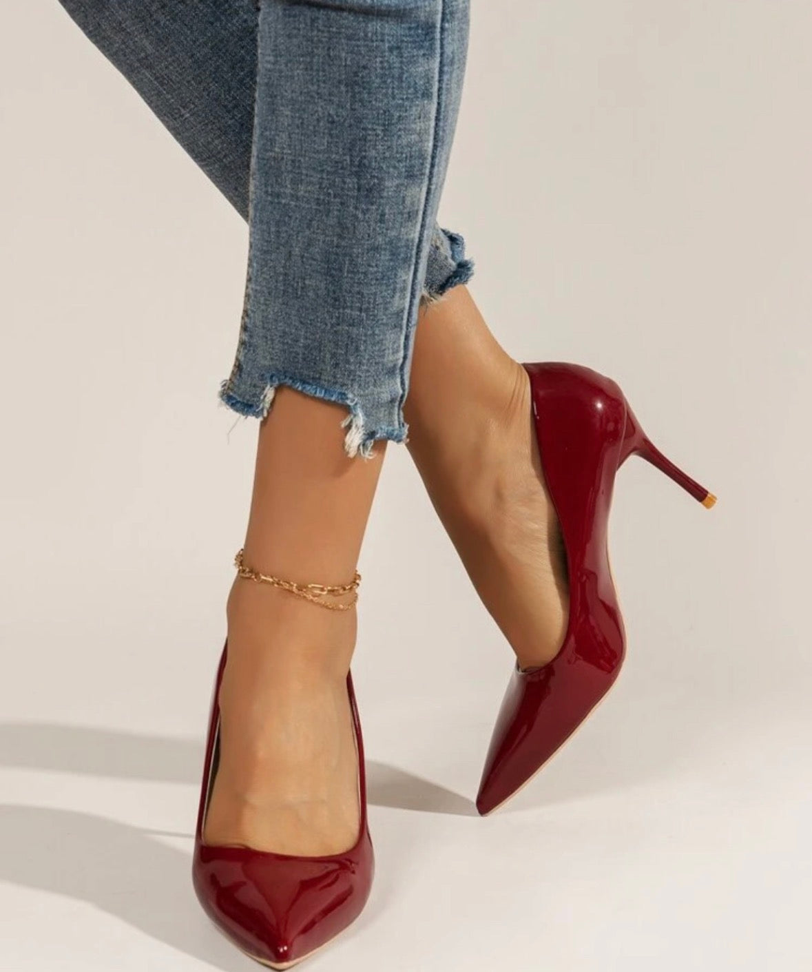 Elegant solid colour printed toe outerwear high heels for women