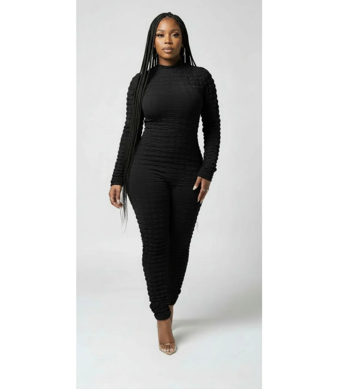 Long women cozy knitted long sleeve bodysuit