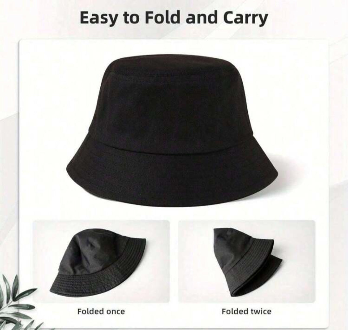 Large Head black Circumference comfortable bucket hat