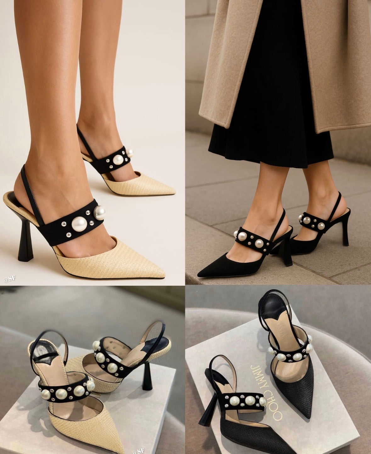 Sophisticated fashionable sling back high end bead design heels for women