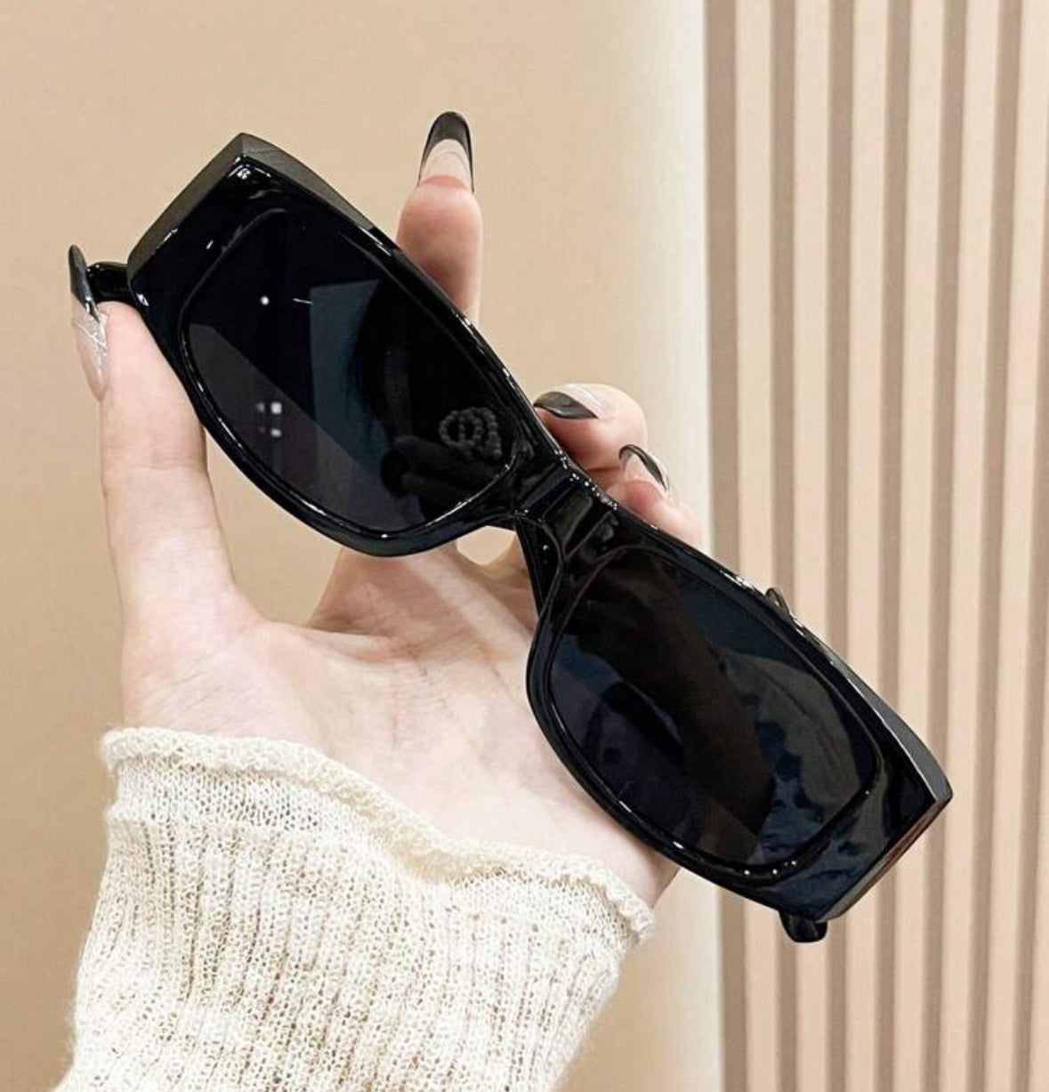 1 Pair Unisex Rectangular Black Simple Fashion Sunglasses