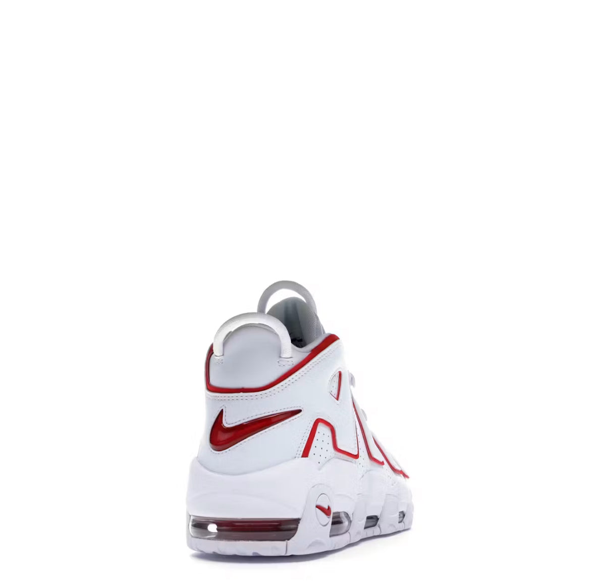 Nike Air uptempo white varsity red outline