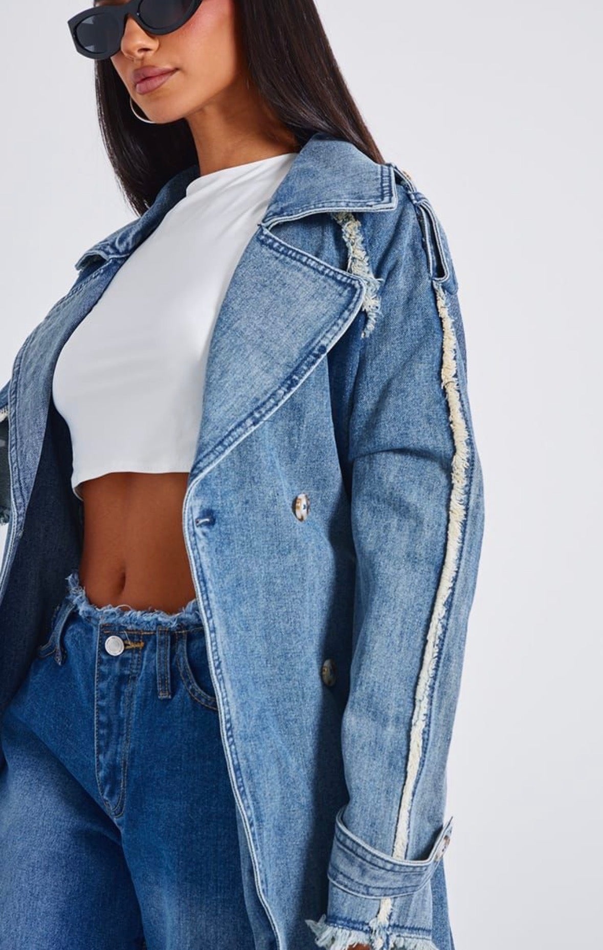 Women’s denim long open well sophisticated coat