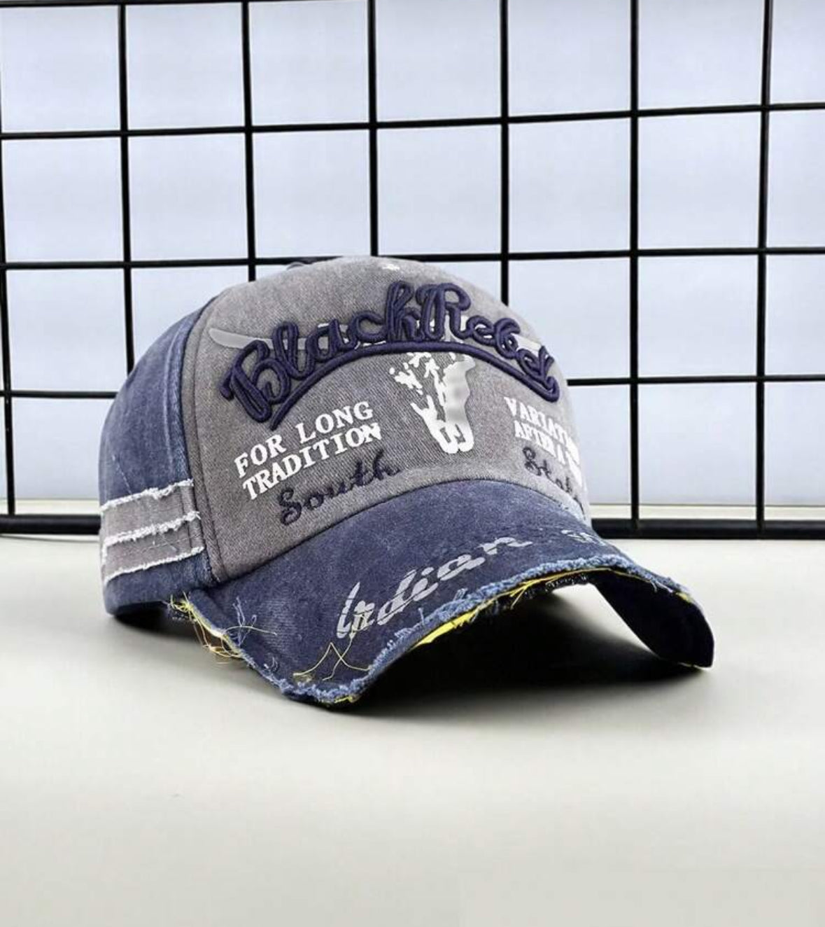 1pc Distressed Washed Baseball Cap - Unisex Vintage Embroidered Snapback Hat