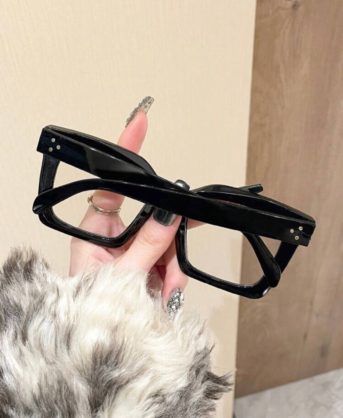 1pair Plastic Square Full Frame Modern Simple Style Elegant Living Perfect glasses