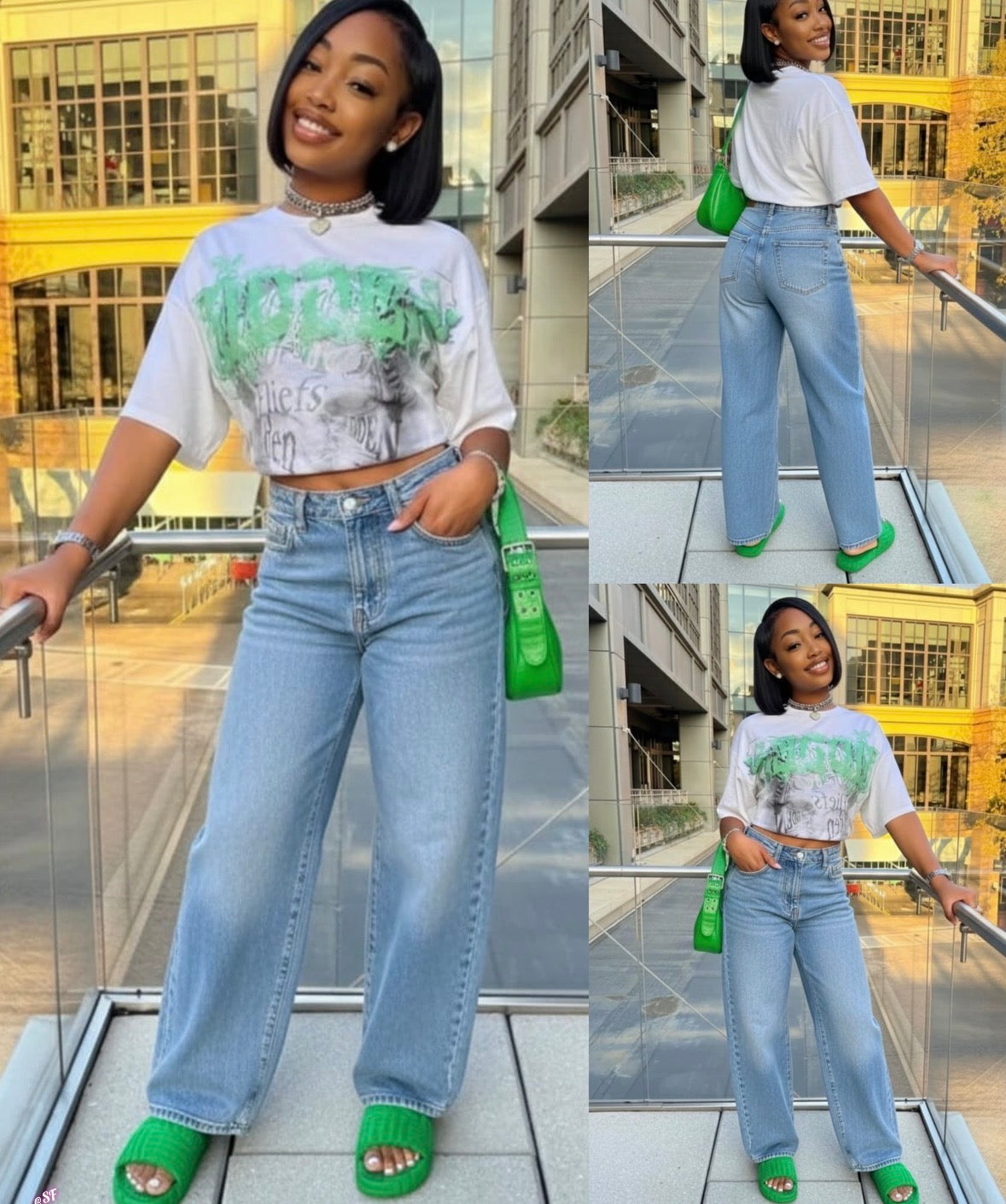 Women’s plan solid colour loose light wash jeans