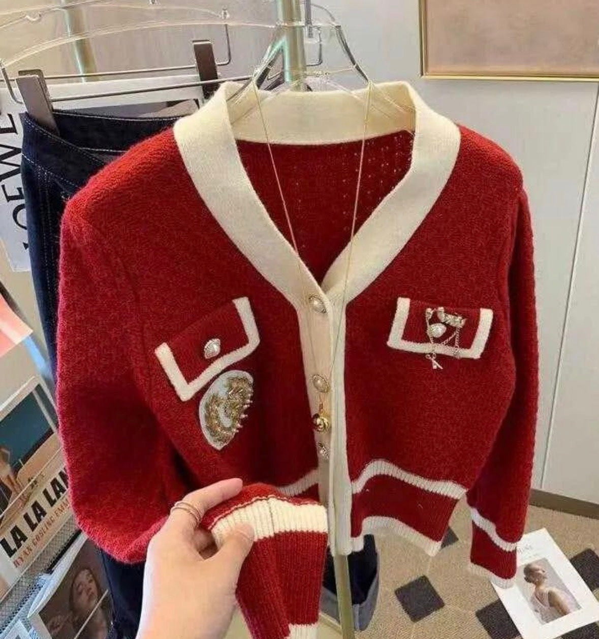 Women’s long sleeve button design casual cardigan