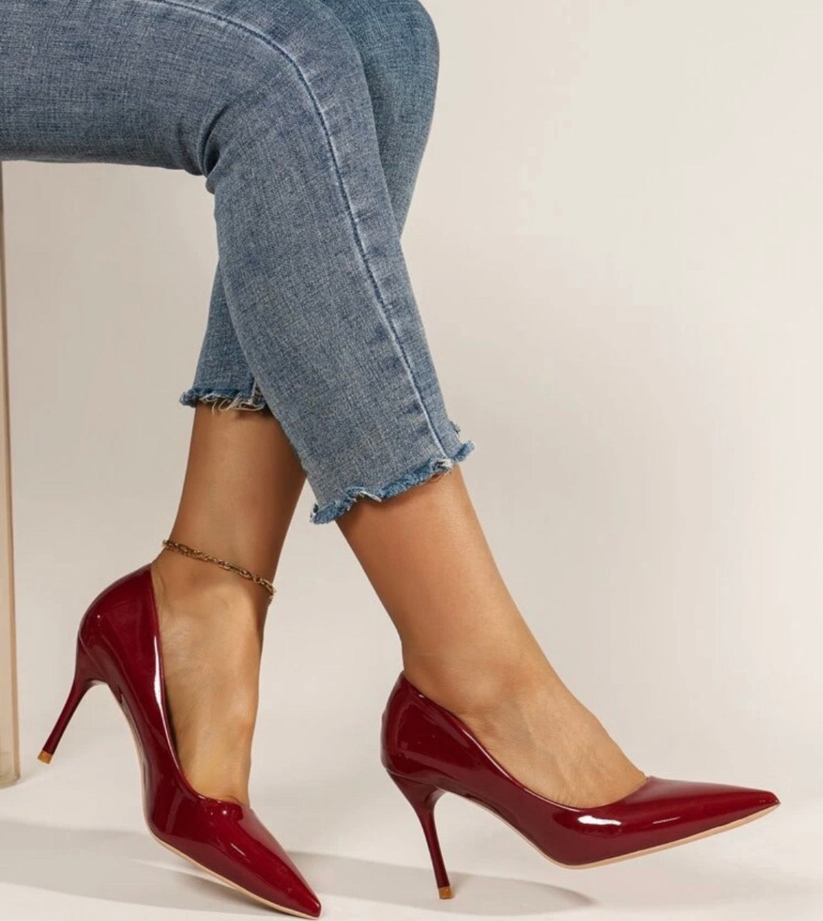 Elegant solid colour printed toe outerwear high heels for women