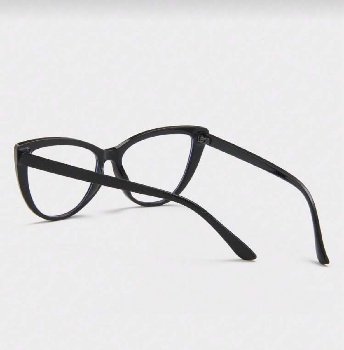 1 Pair Women's Black Cat Eye PC Frame Minimalist Solid Color Versatile Plano Glasses