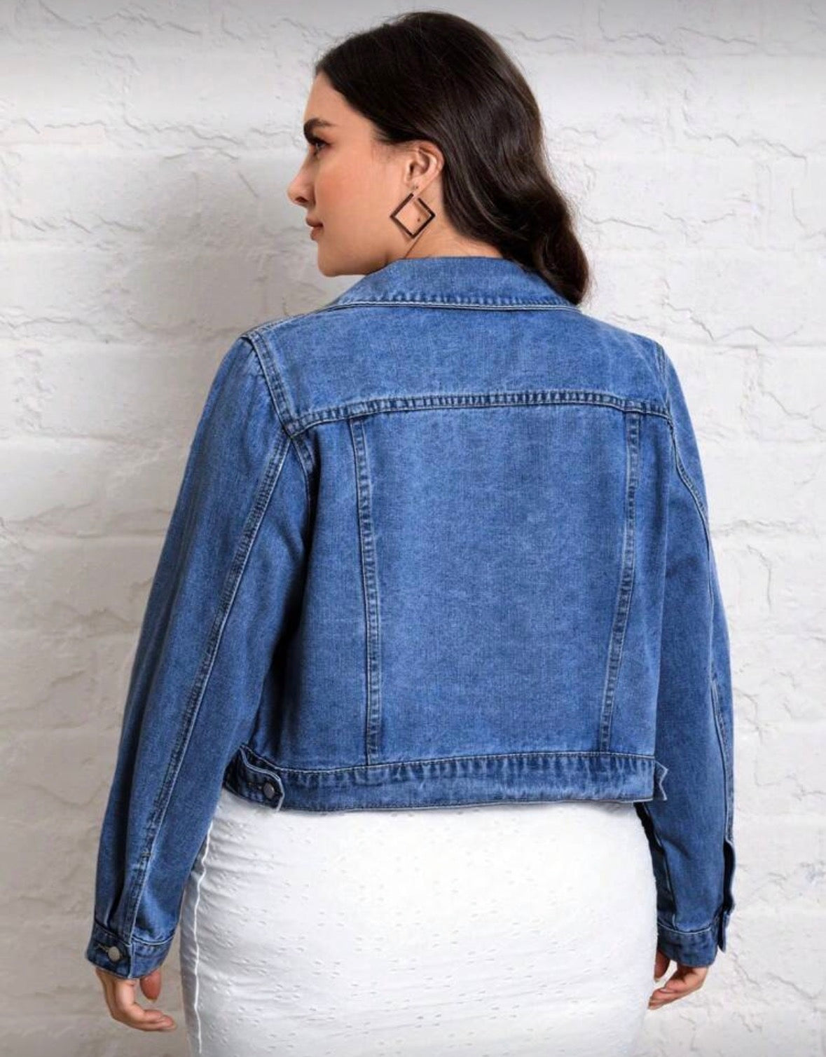 Elegant stylish women’s   Flap Pocket Denim Jacket