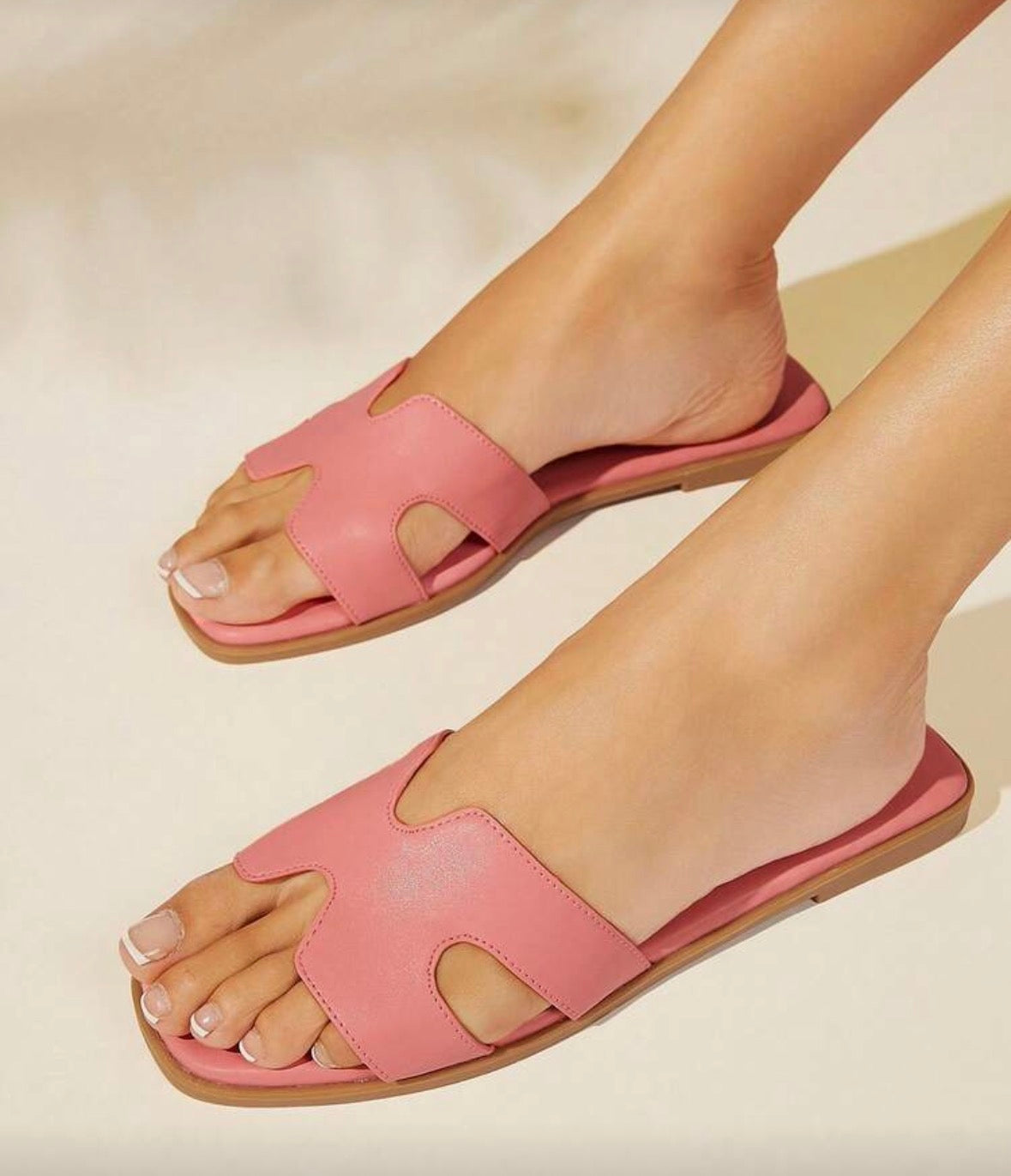 All-Time Bestseller Women's Luxe-Inspired Harness Cutout Open Toe Timeless Pu Pink Rose Slides-Elegan