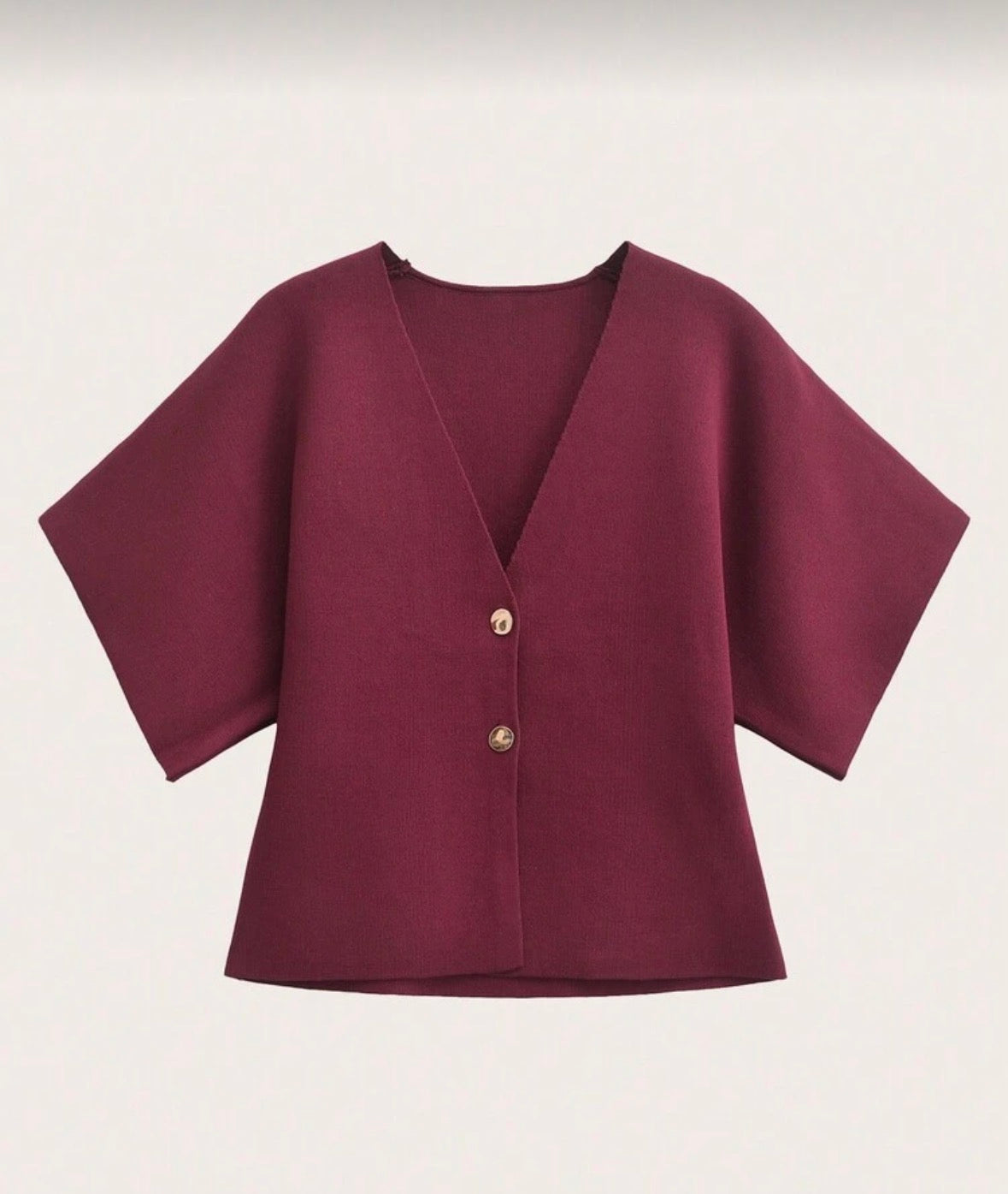 Women’s knitted solid colour v neck short sleeve cardigan