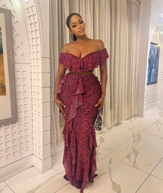 Women’s elegant backless maroon long elegant dress