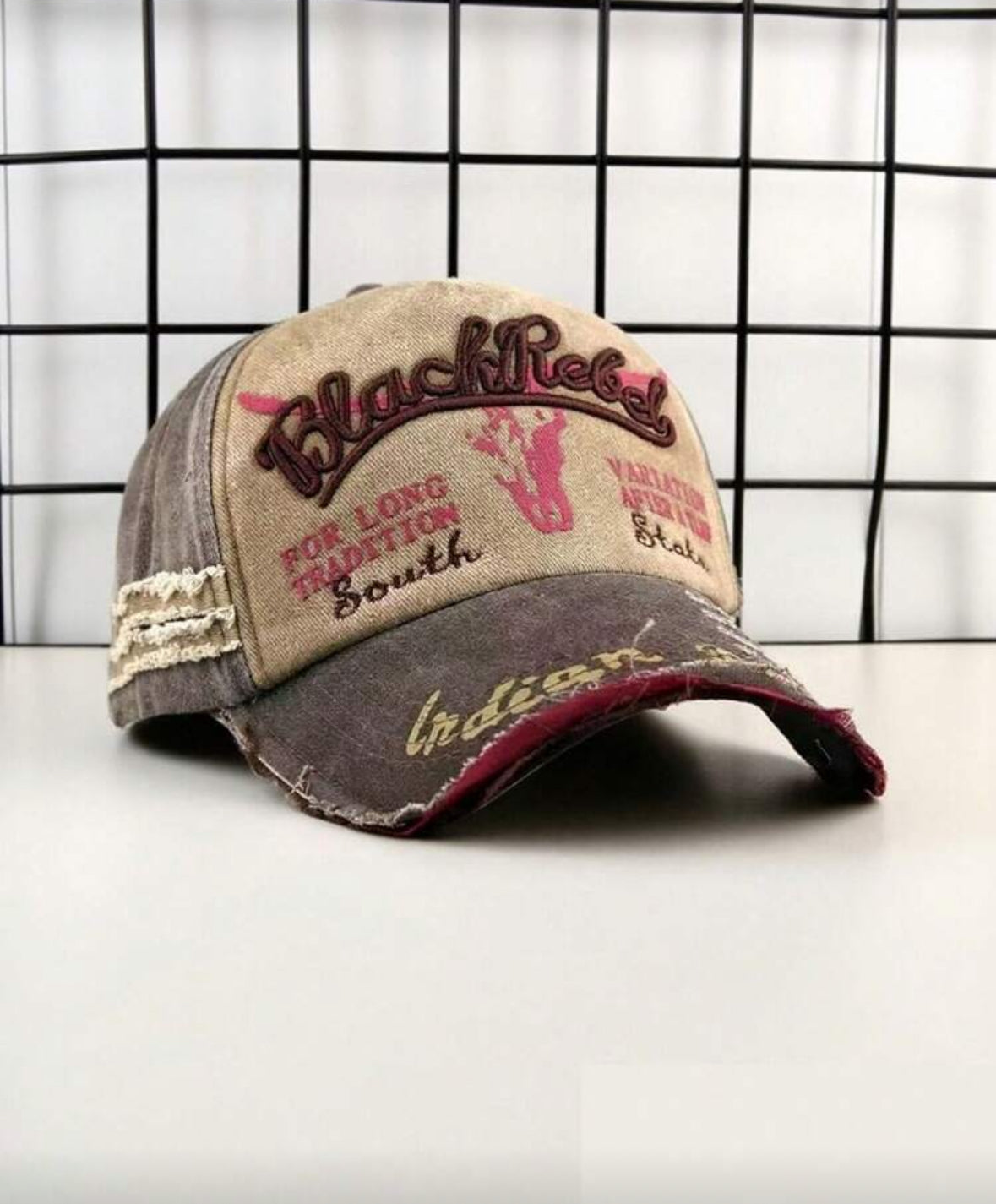 1pc Distressed Washed Baseball Cap - Unisex Vintage Embroidered Snapback Hat