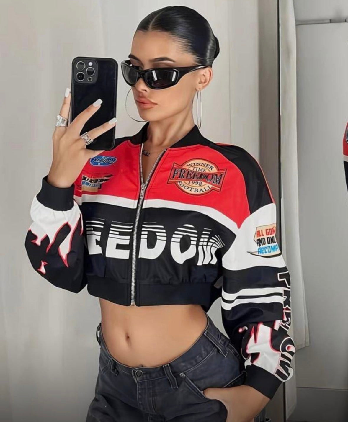 Women's Letter Printed Short Baseball Fall Clothes Women Jacket