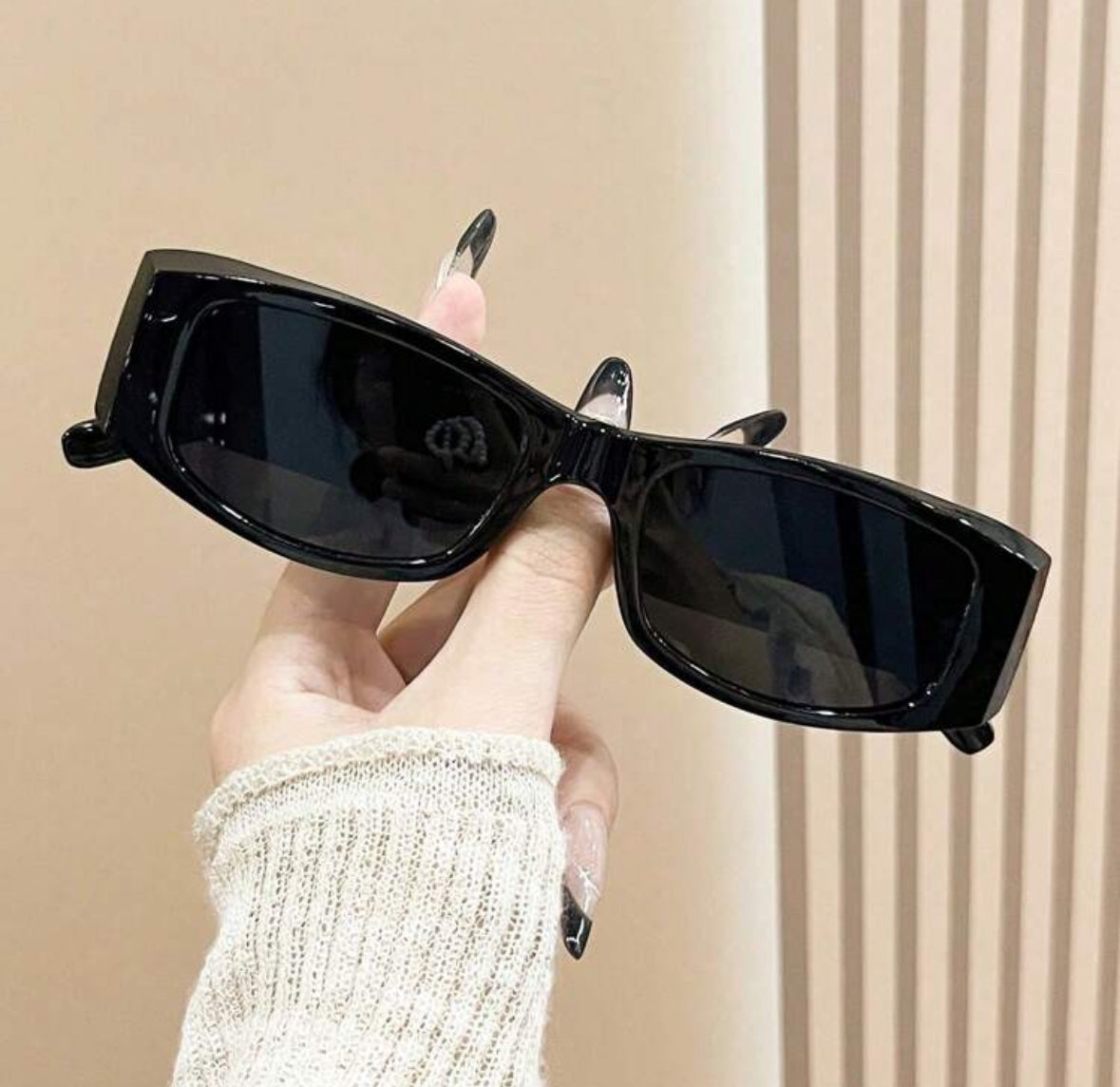 1 Pair Unisex Rectangular Black Simple Fashion Sunglasses