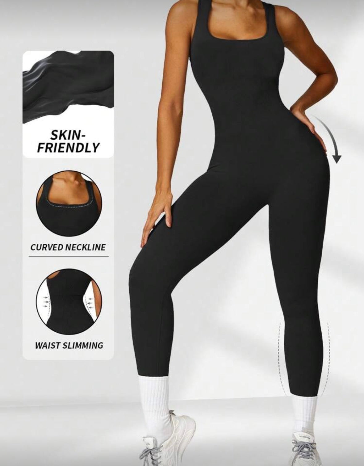 Black sexy yoga shapewear bodysuit for women