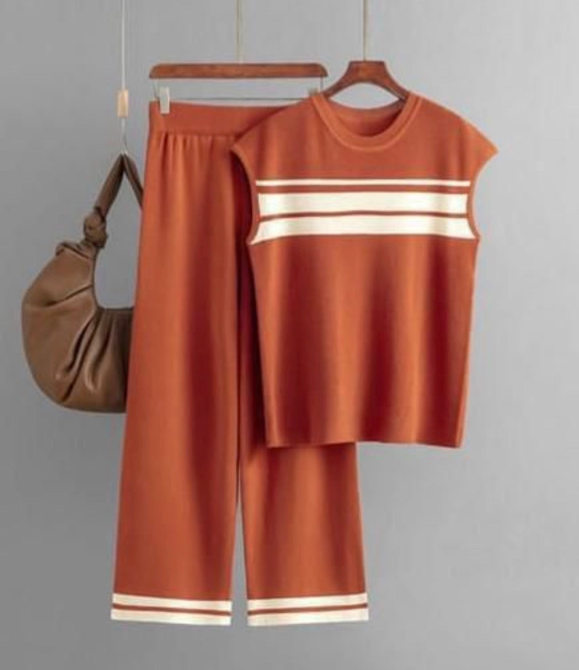 Women’s 2 piece knitted vest and loose baggy pants