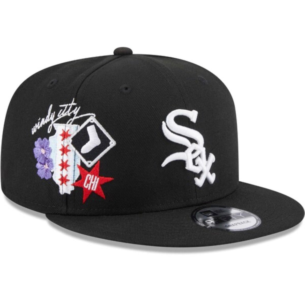 Chicago white sox new era black icon 59Fifty fitted hat