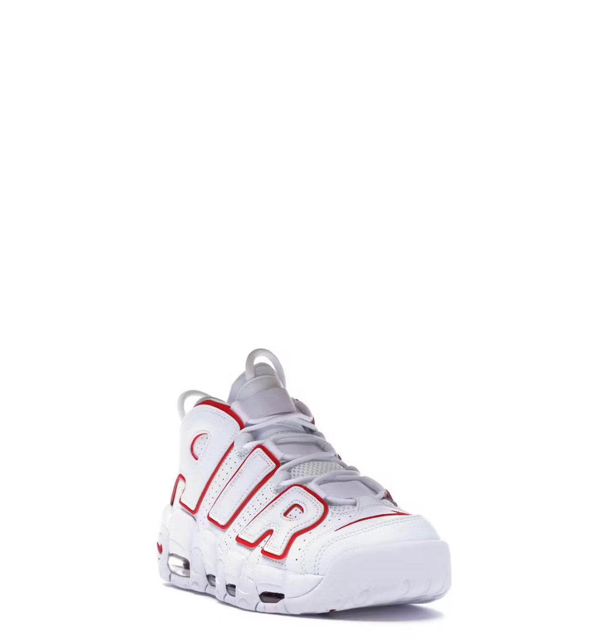 Nike Air uptempo white varsity red outline