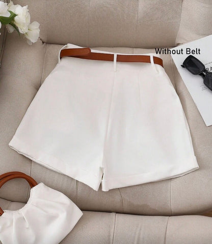 Franclia Casual/Commuting Versatile Solid Color Loose Shorts