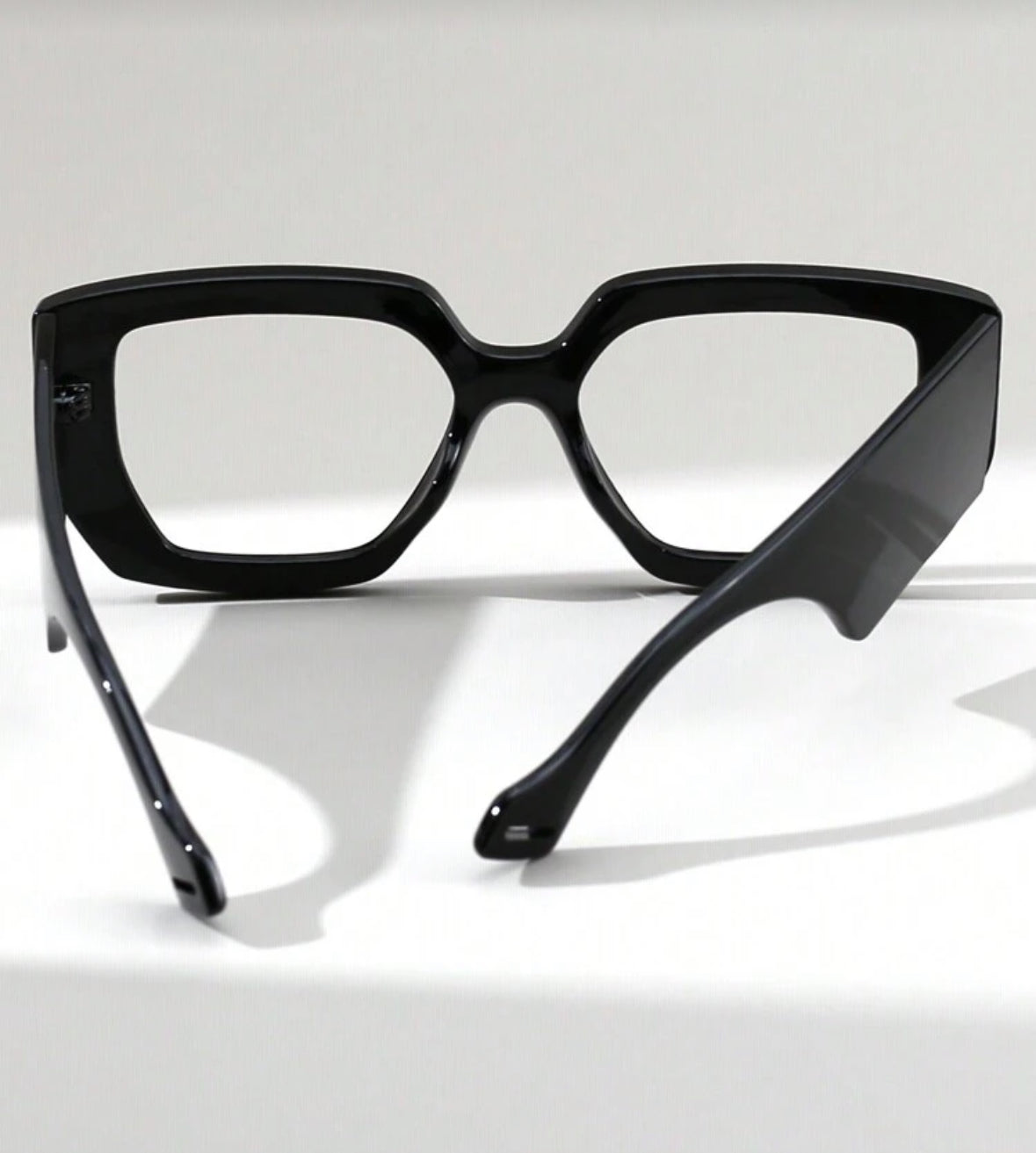 1pc Women's Vintage Print Square Non-Prescription Glasses