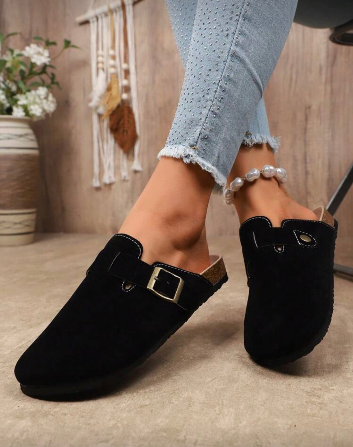 2024 Spring New Boken Thick Sole Slip-On Mule Sandals For Women