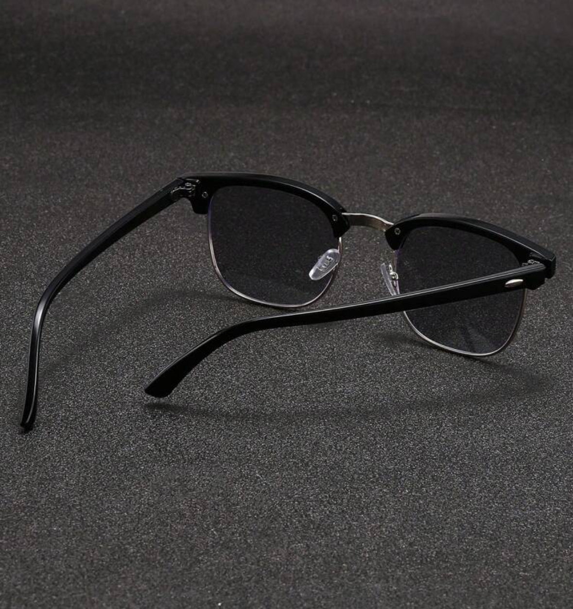 1pc Fashionable Half-Frame Black Fashion Glasses, Summer Beach Wear For Men