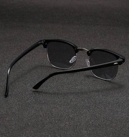 1pc Fashionable Half-Frame Black Fashion Glasses, Summer Beach Wear For Men