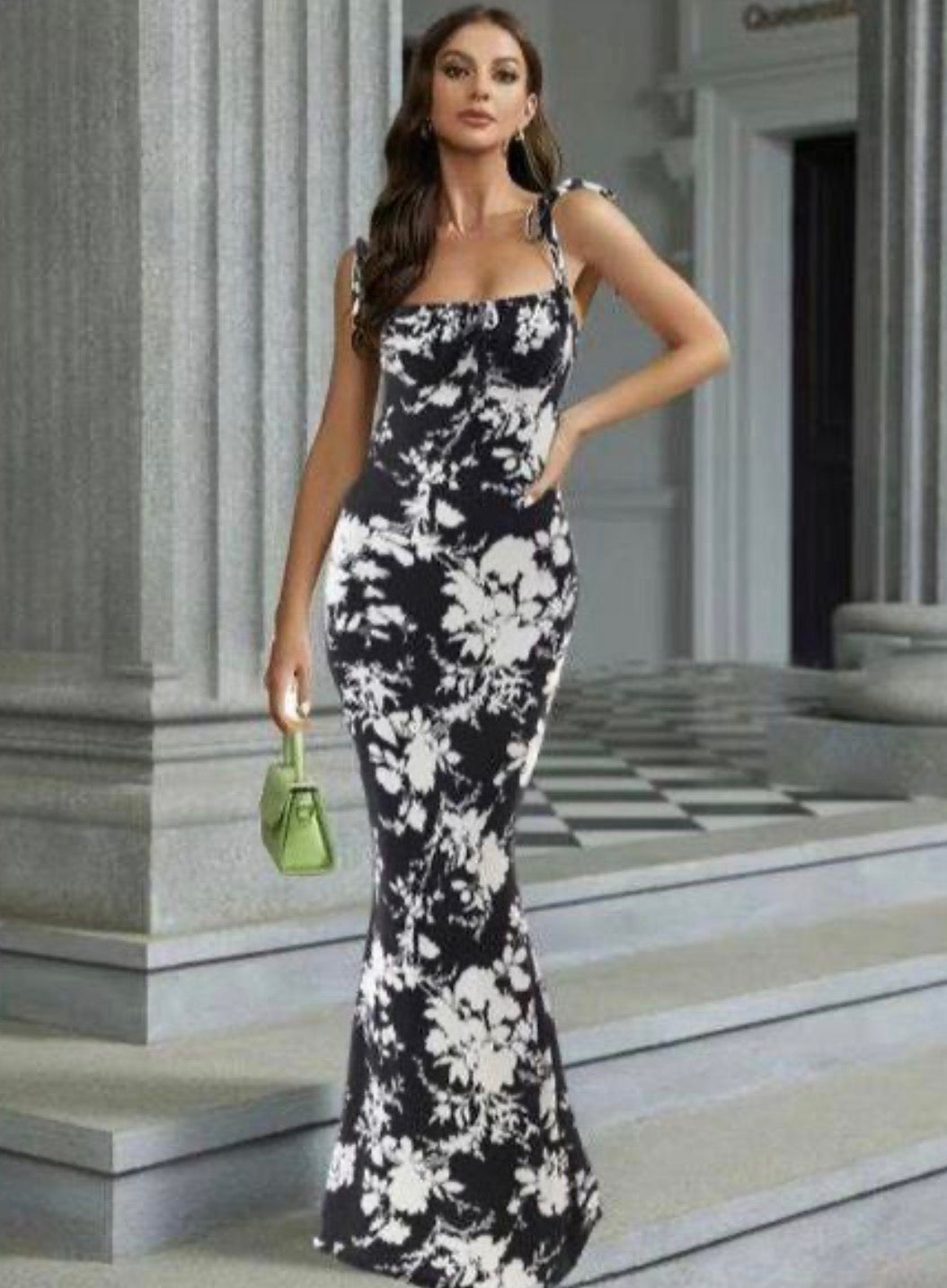 Women’s summer sleeveless long flower pattern dress