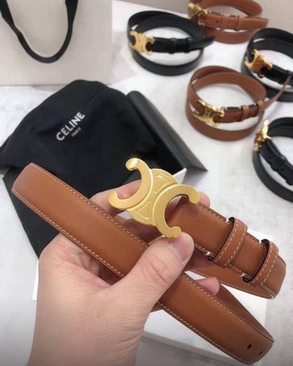 Women’s think stylish gold metal C design belt
