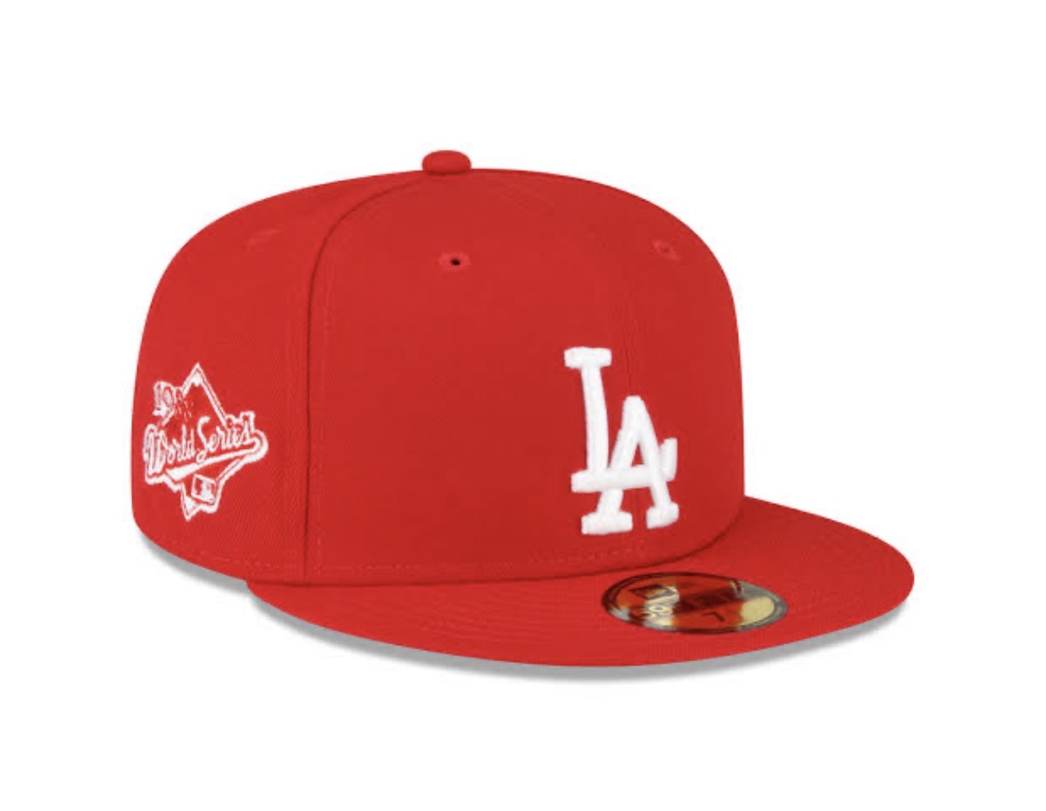 Dodgers Ws new era 59Fifty red LA fitted hat