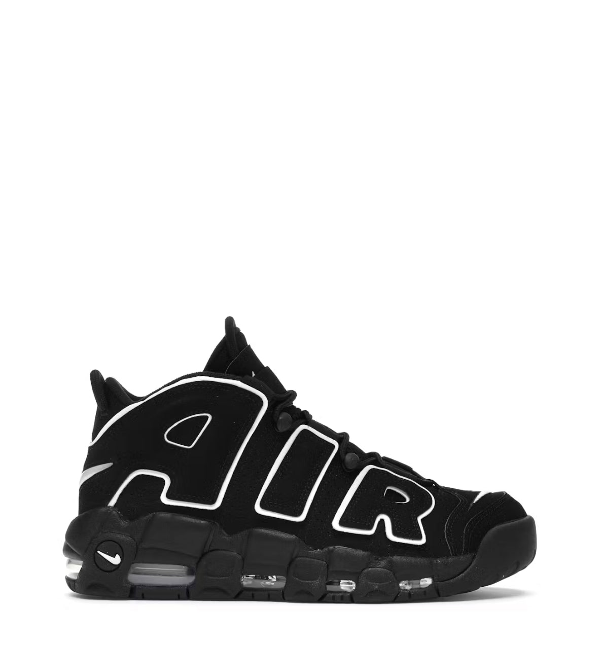 Nike air more uptempo black white
