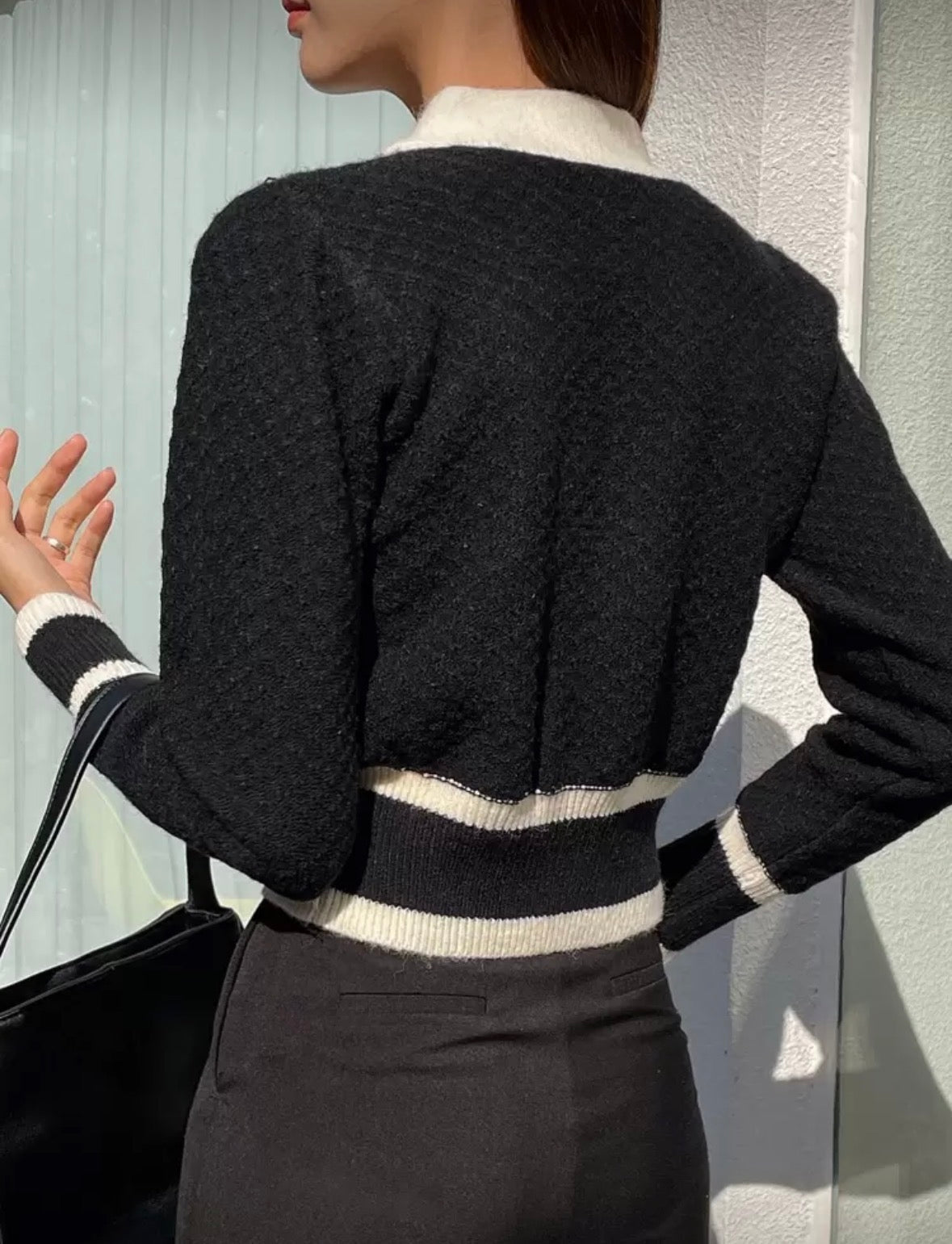 Women’s long sleeve button design casual cardigan