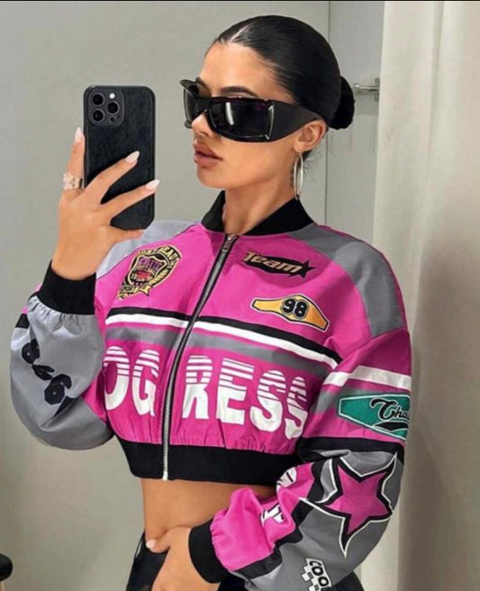 Women's Letter Printed Short Baseball Fall Clothes Women Jacket