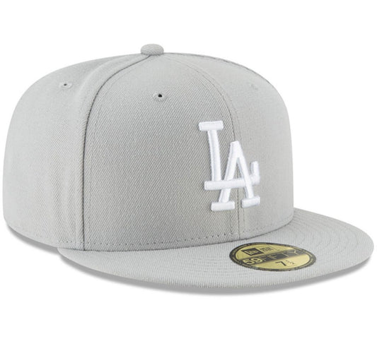 Los Angeles Dodgers new era gray 59Fifty fitted hat