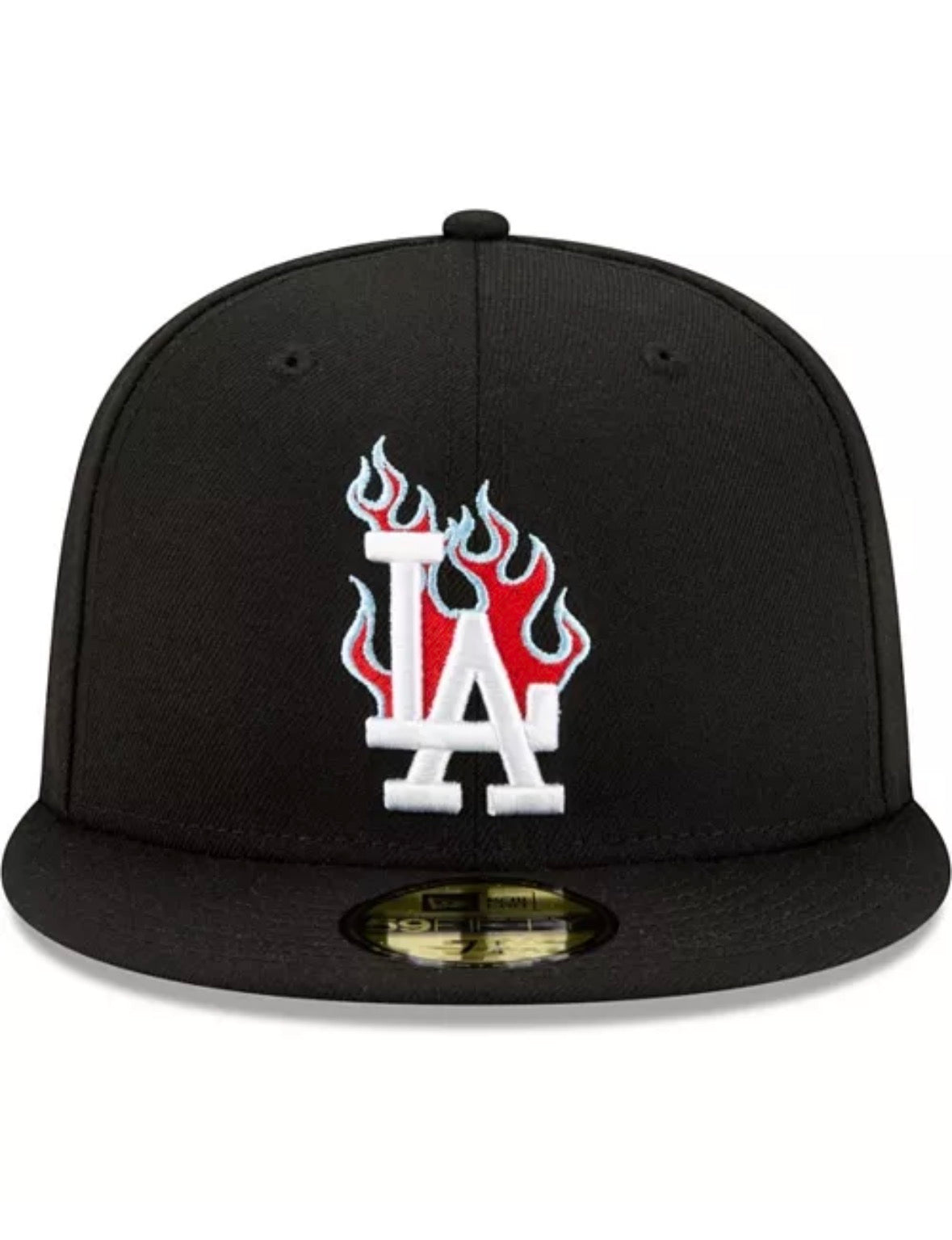 Men’s black Los Angeles dodgers 2020 World Series team fire 59Fifty fitted hat