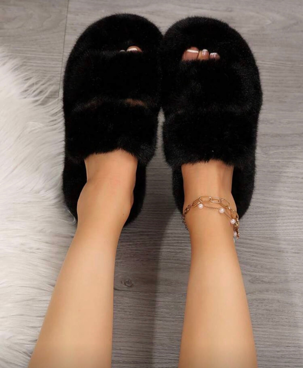 2025 New Fluffy Slippers For Women, Thick Sole Plush Slip-On Slippers For Outdoor & Indoor Wear