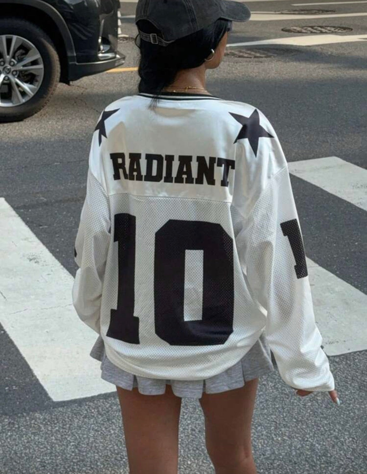 Women’s v neck long sleeve street baggy long sleeve t shirt jersey