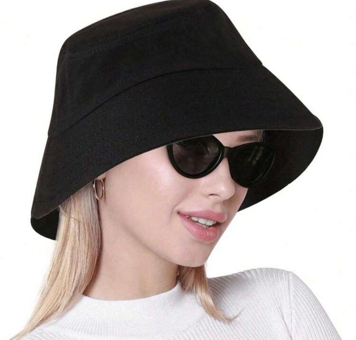 Large Head black Circumference comfortable bucket hat