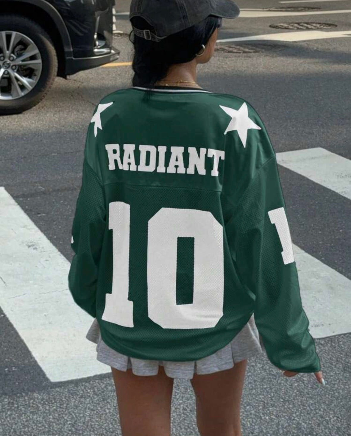 Women’s v neck long sleeve street baggy long sleeve t shirt jersey