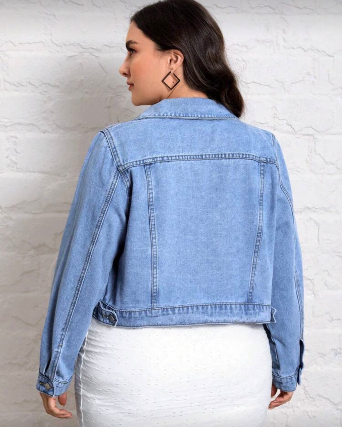 Elegant stylish women’s   Flap Pocket Denim Jacket