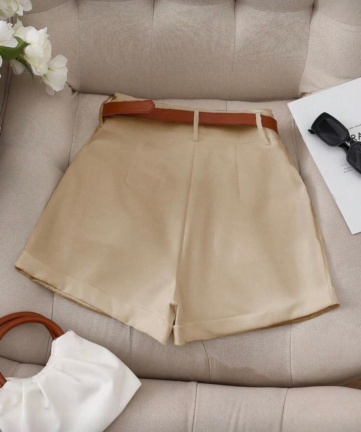 Franclia Casual/Commuting Versatile Solid Color Loose Shorts