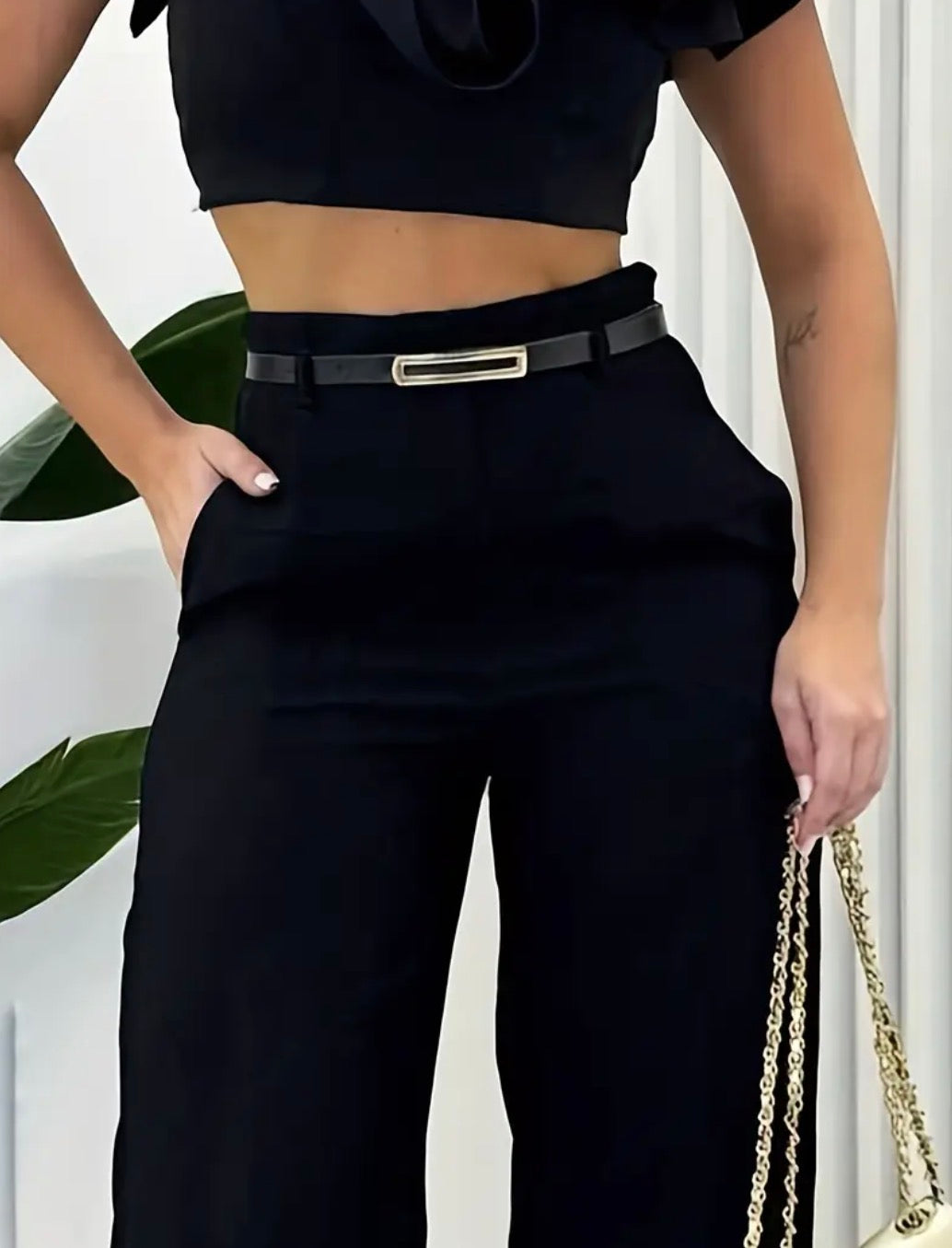 Women’s casual high waist solid colour loose pants