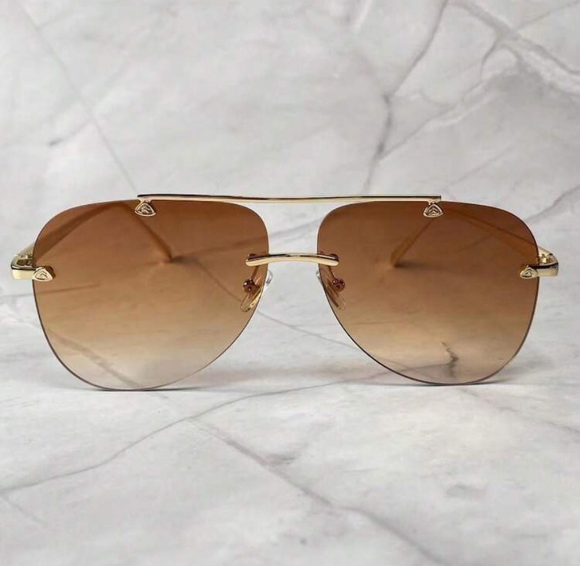 1pc Frameless Metal Pilot Frame Women's Fashion outdoor travel Glasses