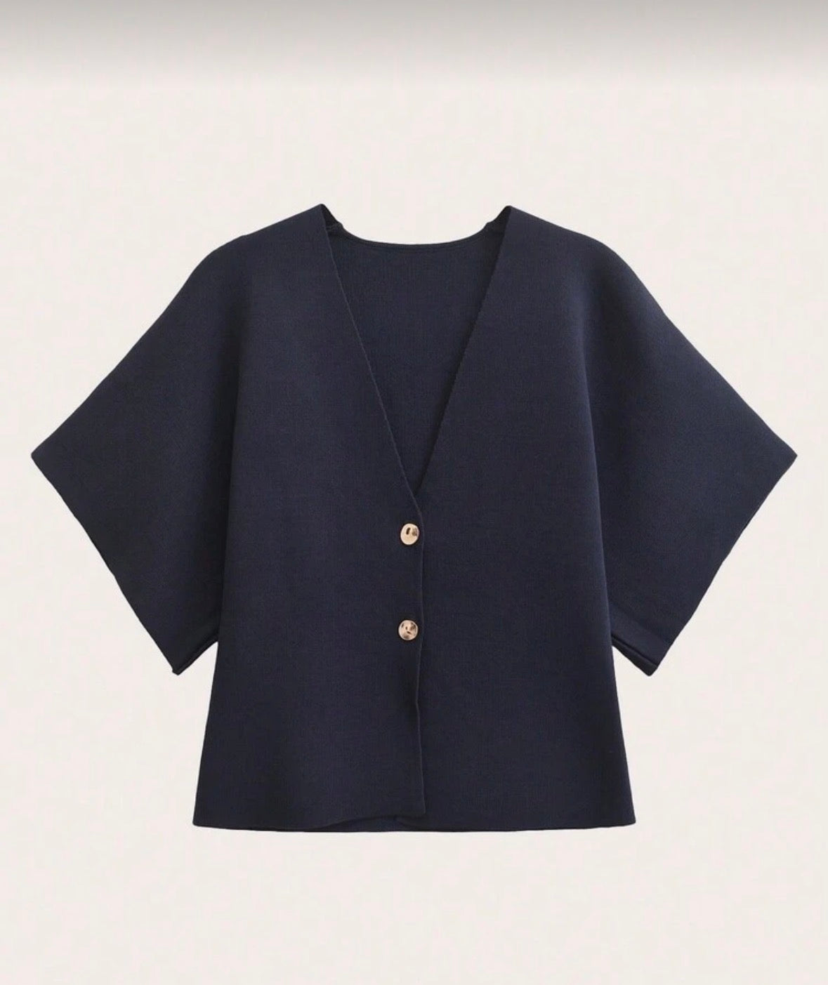 Women’s knitted solid colour v neck short sleeve cardigan